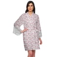 thumbnail image 1 of Moomaya Printed Short Robes For Women Cotton Robes For Women With Lace Trim, 1 of 6