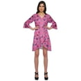 thumbnail image 1 of Moomaya Printed Short Ruffle Style Crossover Robe Bridesmaid Getting Ready Shirt, 1 of 5