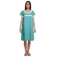 thumbnail image 1 of Moomaya Printed Short Sleeve Knee Length Nightdress Round Neck Sleepwear Gown, 1 of 5