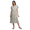 thumbnail image 1 of Moomaya Printed Short Sleeve Nightdress For Ladies Button Placket Nightwear, 1 of 5