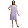 thumbnail image 1 of Moomaya Printed Short Sleeve Nursing Cotton Poplin Womens Sleepwear Night Gown, 1 of 5