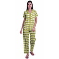 thumbnail image 1 of Moomaya Printed Short Sleeve Pajama Set For Women Printed Button Up Sleep Shirt, 1 of 6