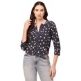 thumbnail image 1 of Moomaya Printed Short Top For Women V Neck Full Sleeve Regular Tunic Top, 1 of 8