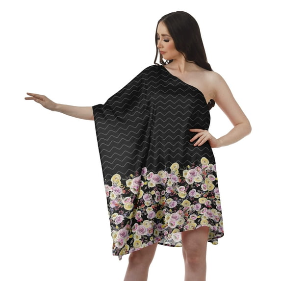 Moomaya Printed Shoulder Dresses Women Cocktail Kaftan Dresses Sexy Dress