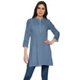 thumbnail image 1 of Moomaya Printed Side Slit Short Kurta Tunic For Women Summer Wear Ladies Kurti, 1 of 5