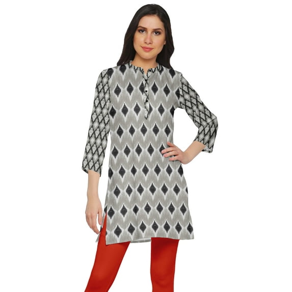 Moomaya Printed Side Slit Short Kurta Tunic For Women Summer Wear Ladies Kurti
