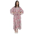 thumbnail image 1 of Moomaya Printed Sleep Loungewear For Women kimono sleeves Kaftan Resort Dress/ Maternity Wear, 1 of 7