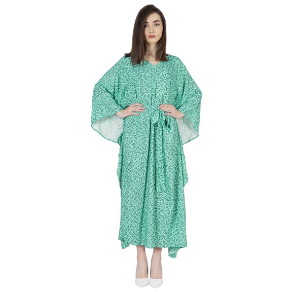 Moomaya Printed Sleep Loungewear For Women kimono sleeves Kaftan Resort Dress/ Maternity Wear