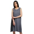 thumbnail image 1 of Moomaya Printed Sleeveless Nightdress For Ladies Button Placket Nightwear, 1 of 6