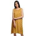 thumbnail image 1 of Moomaya Printed Sleeveless Nightdress For Ladies Button Placket Nightwear, 1 of 6