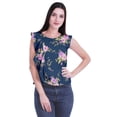 thumbnail image 1 of Moomaya Printed Sleeveless Ruffle Tops Women Round Neck Crop Top Casual Tank Top, 1 of 5