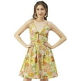 thumbnail image 1 of Moomaya Printed Spaghetti Strap Dress, Tie-Knot Knee Length, Flared Dress, 1 of 8