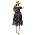 thumbnail image 1 of Moomaya Printed Square Neck Smocked Midi Dress, Poly Georgette Dresses For Women, 1 of 7