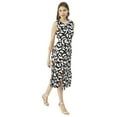 thumbnail image 1 of Moomaya Printed Stylish Back Dress, Front Slit Calf Length Dresses For Women, 1 of 8