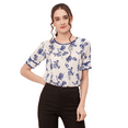 thumbnail image 1 of Moomaya Printed T-Shirt Tops For Women, Round Neck Georgette Formal Tops, 1 of 9