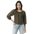 thumbnail image 1 of Moomaya Printed Top, Round Neck Sheer Long Sleeve Tops For Women, 1 of 8
