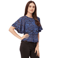thumbnail image 1 of Moomaya Printed Tops For Women, Lace Flutter Sleeve Viscose Casual Top, 1 of 9