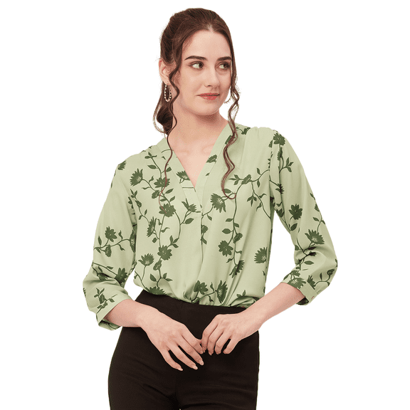Moomaya Printed Tops For Women, Long Sleeve, Semi-Formal Top