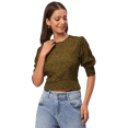 thumbnail image 1 of Moomaya Printed Tops For Women, Smocked Short Sleeve Round Neck Casual Tunic Top, 1 of 8