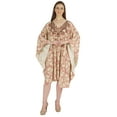thumbnail image 1 of Moomaya Printed Tunic Kaftan Dress For Women Kimono Sleeves Loungewear Coverup Caftan Dress, 1 of 7