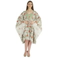 thumbnail image 1 of Moomaya Printed Tunic Kaftan Dress For Women Kimono Sleeves Loungewear Coverup Caftan Dress, 1 of 7
