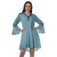 thumbnail image 1 of Moomaya Printed V-Neck Mini Dresses Women Flounce Sleeve Beach Dresses Women, 1 of 6