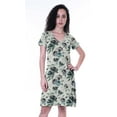 thumbnail image 1 of Moomaya Printed V-Neck Nightgown Sleepwear For WomensNightwearSoft Sleepdress, 1 of 5