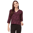 thumbnail image 1 of Moomaya Printed V-Neck Tops For Women, Quarter Sleeve Regular Fit Casual Tunic Top, 1 of 9