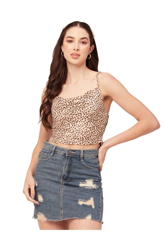 Printed Velvet Crop Tops For Women Adjustable Spaghetti Straps Sweetheart Neck Crop Top