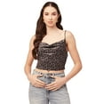 thumbnail image 1 of Moomaya Printed Velvet Crop Tops For Women Adjustable Spaghetti Straps Sweetheart Neck Crop Top, 1 of 3