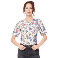 thumbnail image 1 of Moomaya Printed Viscose Summer Top For Women, Round Neck Short Sleeves Casual Top, 1 of 8