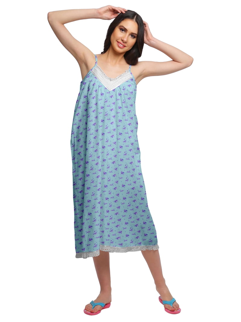 white christmas dresses Cotton Shapes Print Knee Length Night Dress (mm-3003-2) main image 1