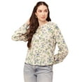 thumbnail image 1 of Moomaya Printed Women Top Long Puffed Sleeves Casual Viscose Tunic Top, 1 of 8