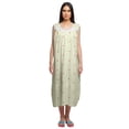 thumbnail image 1 of Moomaya Printed Womens Button Placket Mid Long Nightdress Cotton Night Gown, 1 of 6