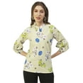 thumbnail image 1 of Moomaya Printed Womens Cotton Top, Mandarin Casual Long Sleeves Summer Wear Formal Top, 1 of 8