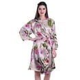 thumbnail image 1 of Moomaya Printed Womens Kimono Robes Short Satin Silk Bridal Robe Loungewear, 1 of 8