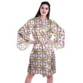 thumbnail image 1 of Moomaya Printed Womens Kimono Sleeve Robes Satin Silk Getting Ready Bridal Robe Coverup, 1 of 7