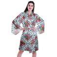 thumbnail image 1 of Moomaya Printed Womens Kimono Sleeve Robes Satin Silk Getting Ready Bridal Robe Coverup, 1 of 7