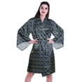 thumbnail image 1 of Moomaya Printed Womens Kimono Sleeve Robes Satin Silk Getting Ready Bridal Robe Coverup, 1 of 7