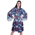 thumbnail image 1 of Moomaya Printed Womens Kimono Sleeve Robes Satin Silk Getting Ready Bridal Robe Coverup, 1 of 7
