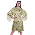 thumbnail image 1 of Moomaya Printed Womens Kimono Sleeve Robes Satin Silk Getting Ready Bridal Robe Coverup, 1 of 7