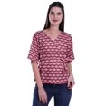 thumbnail image 1 of Moomaya Printed Wrap Over with Belt Style Top For Women Printed V-Neck Casual/Formal Top, 1 of 6