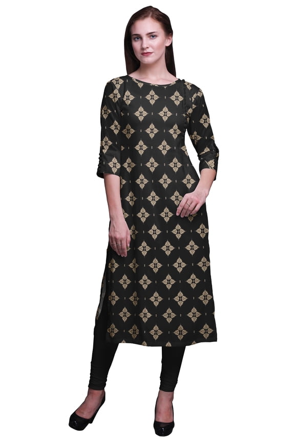 Printed&nbsp;Straight&nbsp;Kurtis&nbsp;For Women 3/4 Sleeve Kurta Summer Tunic For Women