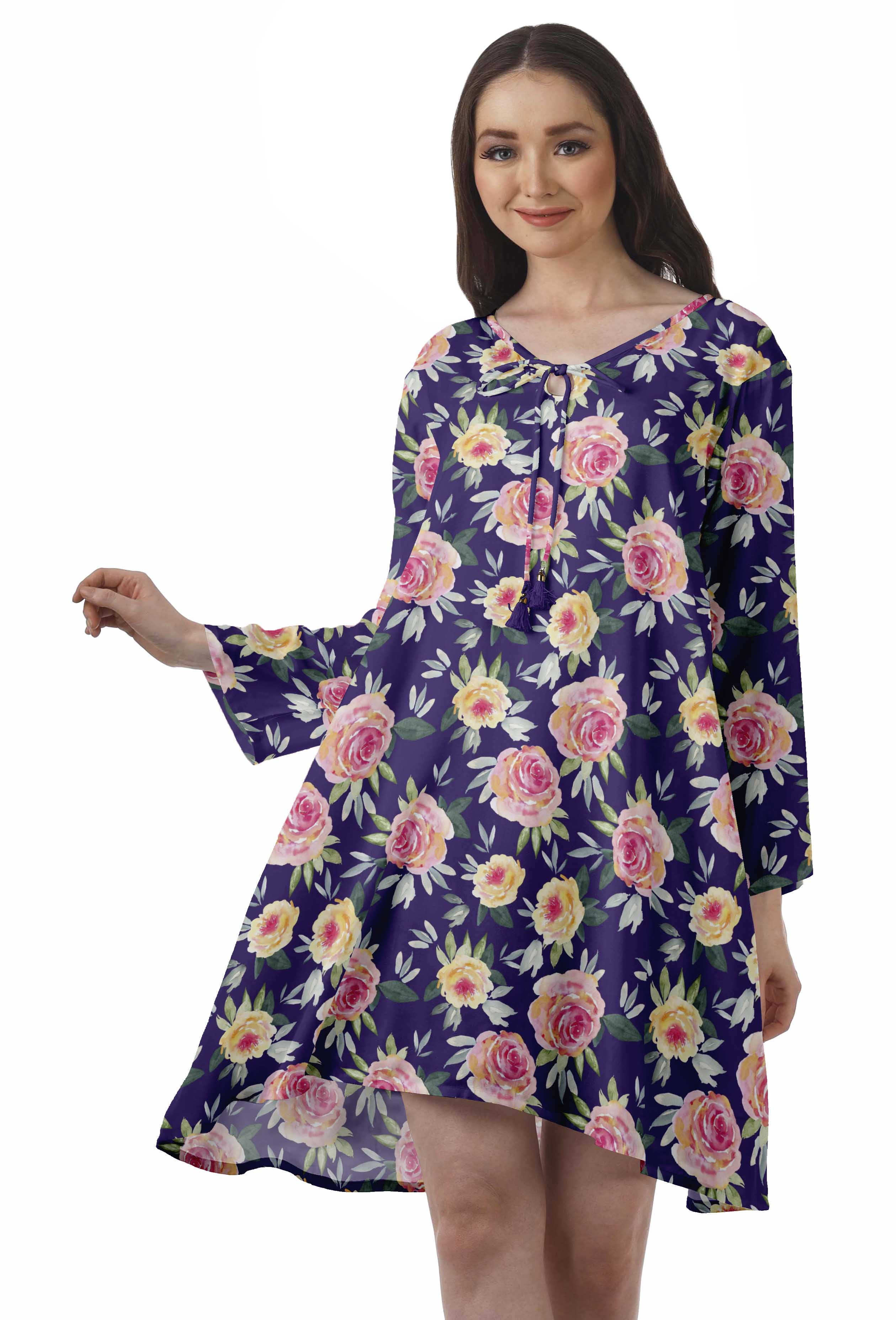 rayon beach dress Starfish Print Rayon Dress – Perfect Summer Beachwear Black / One Size Fits Most main image 1