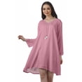 thumbnail image 1 of Moomaya Rayon Flared Dress For Womens Long Sleeve Printed V-Neck Casual Beach Dress For Girls, 1 of 7