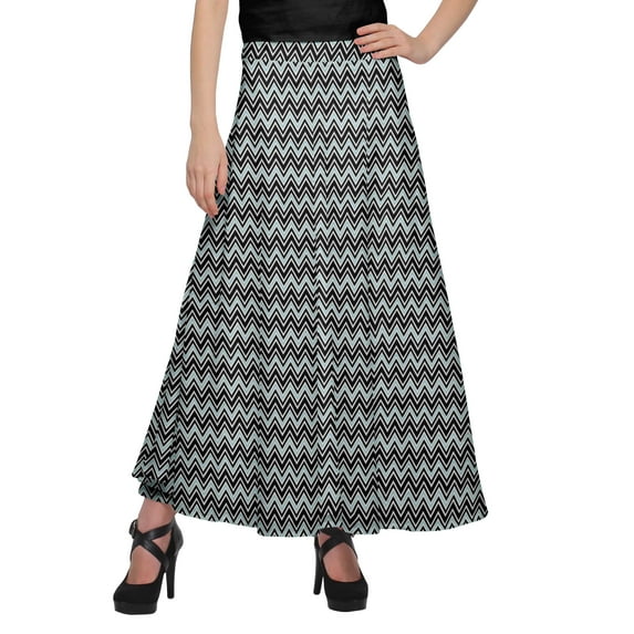 Moomaya Rayon Printed Long Length Skirt For Women Plus Size Tie Waist Maxi Skirt