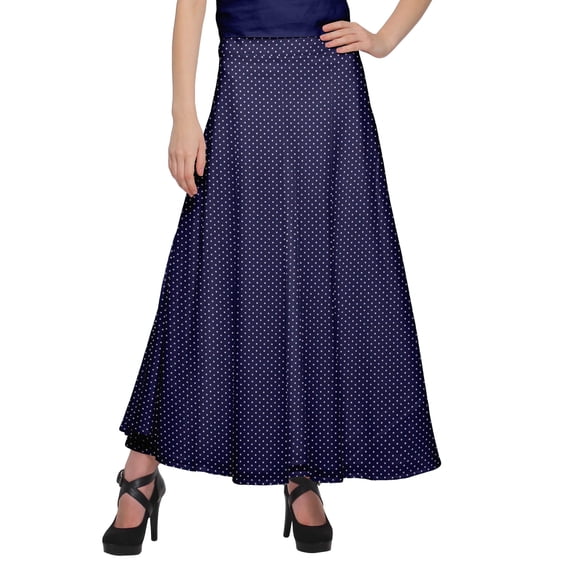 Moomaya Rayon Printed Long Length Skirt For Women Plus Size Tie Waist Maxi Skirt