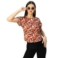 thumbnail image 1 of Moomaya Round Neck Short Sleeve Printed Loose Fit Top - Women's Casual Top, 1 of 9