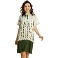 thumbnail image 1 of Moomaya Round Neck Short Sleeve Printed Rayon Dress - Women's Casual Dress, 1 of 9