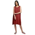 thumbnail image 1 of Moomaya Round Neck WoMen's A-Line Nightdress Sleeveless Solid Cotton Nightwear, 1 of 6